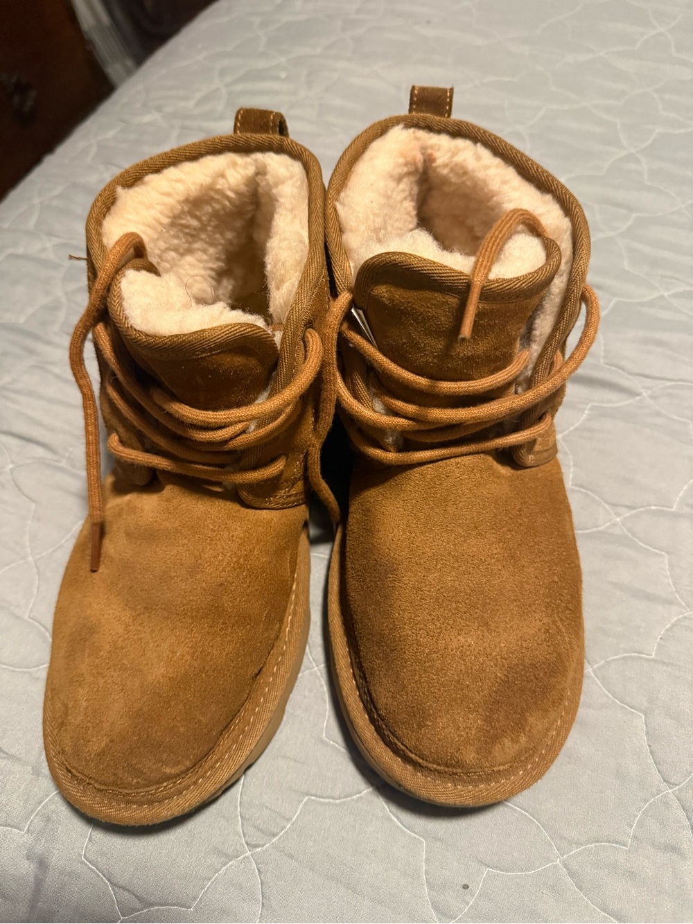 UGG Kids Chestnut Suede Shearling-Lined Ankle Boots